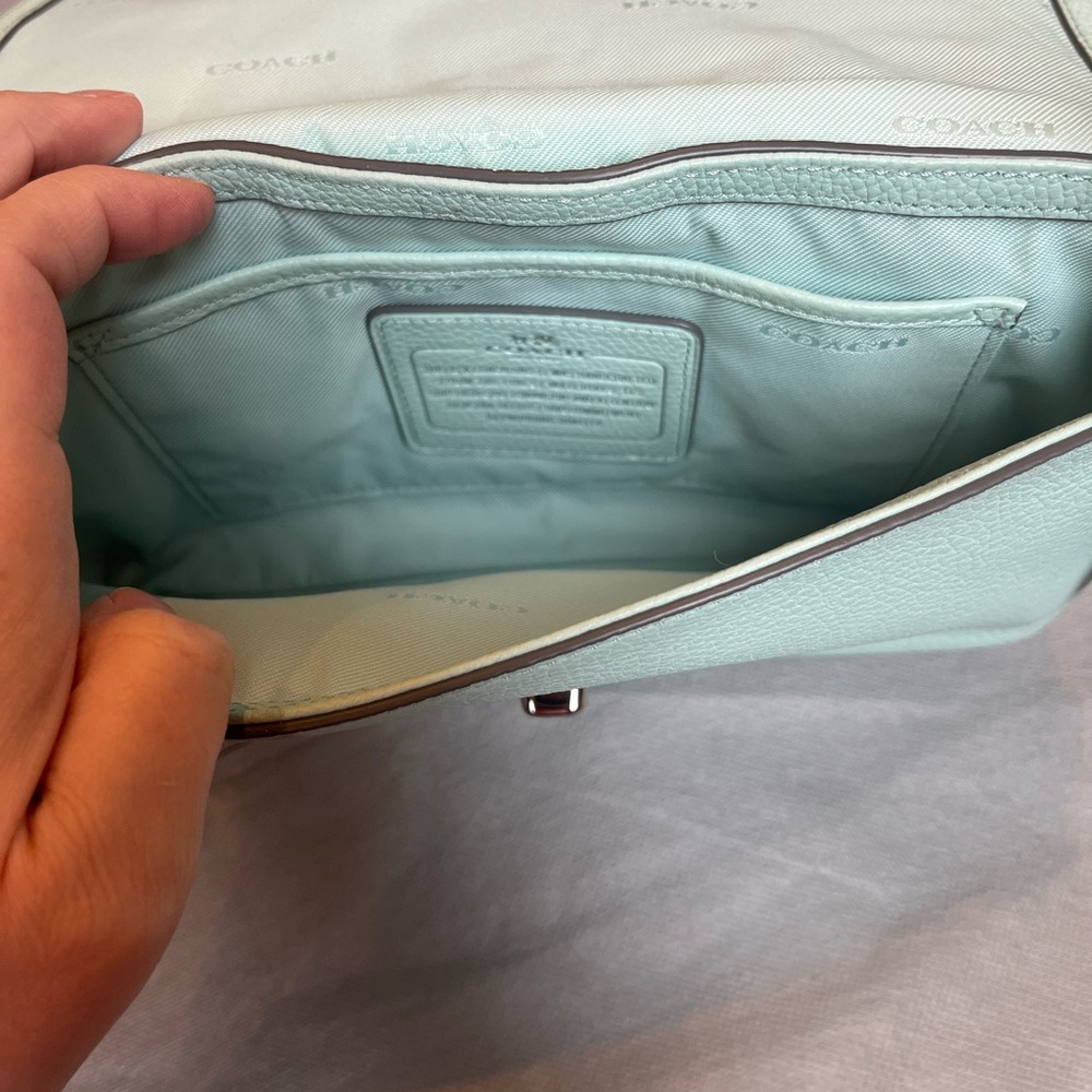 Coach Light Green Leather Crossbody Bag - Picture 3 of 8